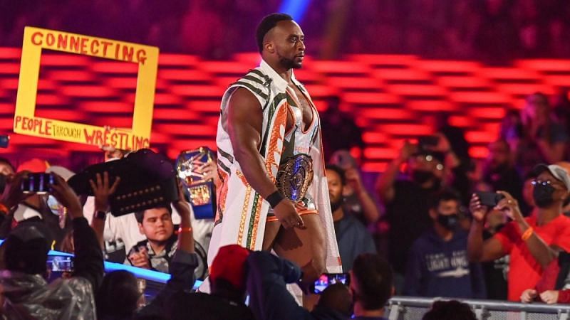 Big E making his entrance at WrestleMania 37