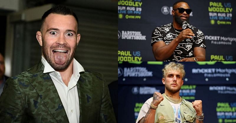 Colby Covington (left), Tyron Woodley (top right ) &amp; Jake Paul (bottom right) [Image Credits- @colbycovmma on Instagram]