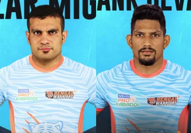 Abozar Mighani (left) and Rishank Devadiga (right) will play for Bengal Warriors.