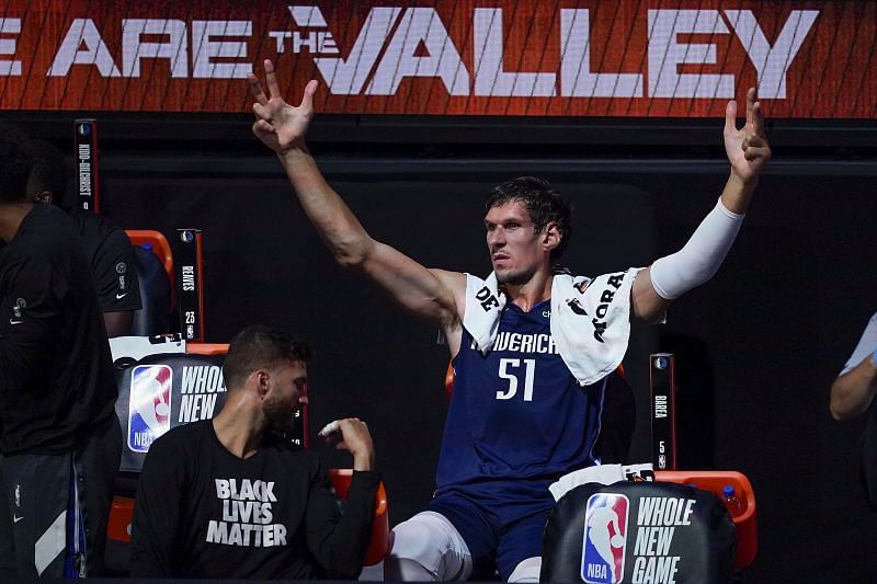Boban Marjanovic of the Dallas Mavericks is one of the tallest players in the NBA, standing at 7&#039;4&quot;.