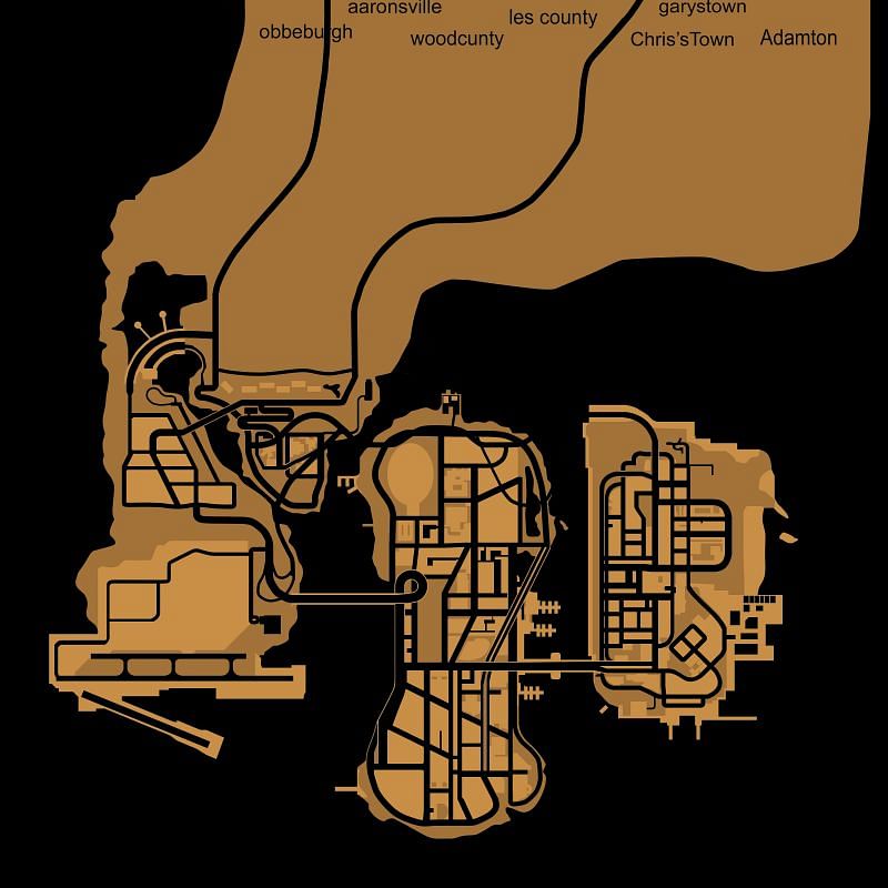 GTA 3&#039;s map (Image via Rockstar Games)