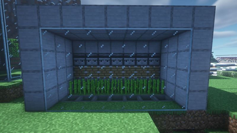 A simple automatic sugarcane farm in Minecraft (Image via Minecraft)