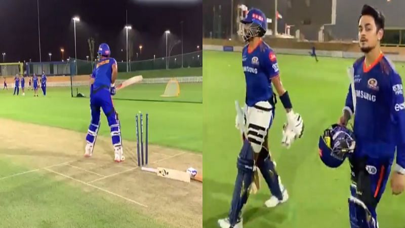 Mumbai Indians have begun practice after completing their quarantine. Pics: Mumbai Indians/ Twitter