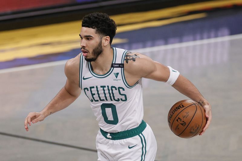 Tatum in action during the 2021 NBA Playoffs