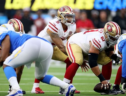 San Francisco 49ers QB Trey Lance under center. NFL Preseason