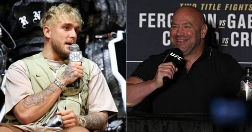 Jake Paul (left) and Dana White (right)