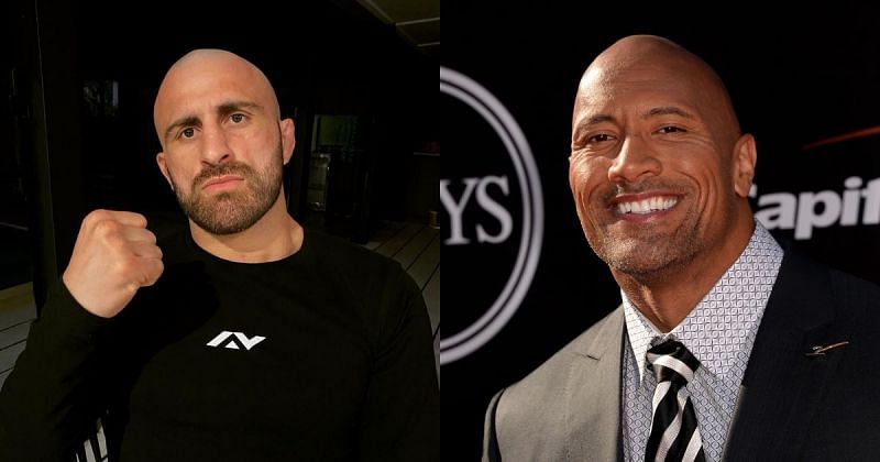 Alexander Volkanovski (L), Dwayne &#039;The Rock&#039; Johnson (R). [Image via Instagram @alexvolkanovski]