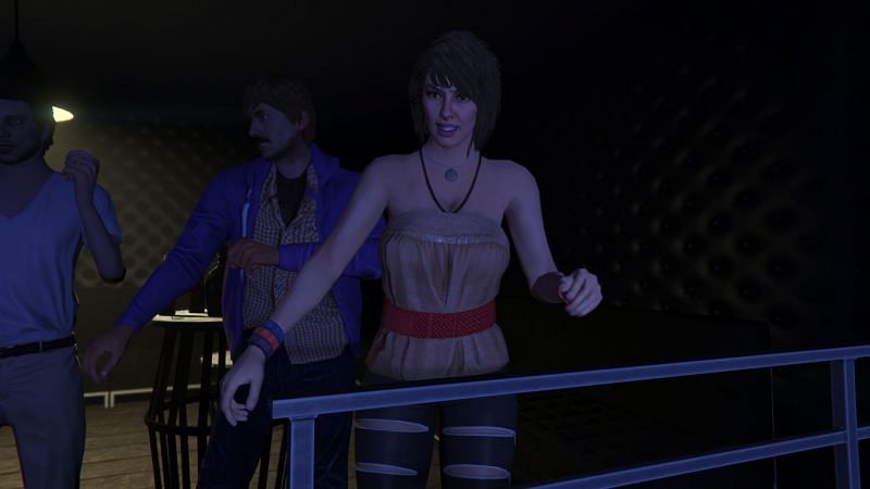 Poppy Mitchell, in a Nightclub in GTA Online (Image via Rockstar Games)