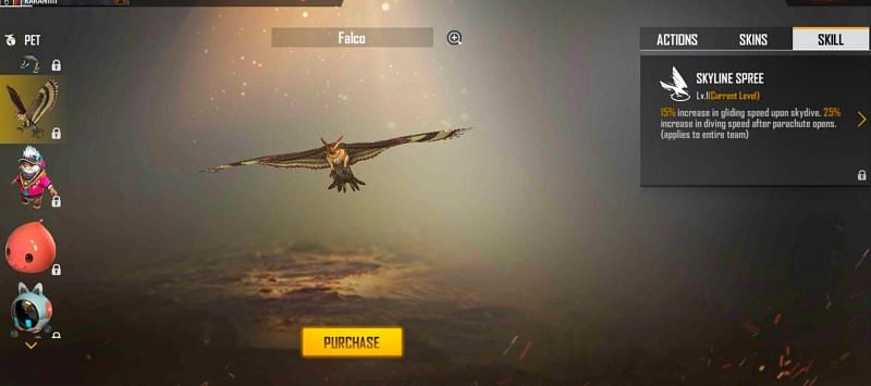 Falco helps land quickly (Image via Free Fire)