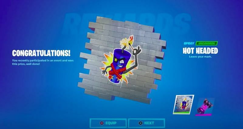 The first free reward for the Impostors Trials is the Hot Headed spray (Image via Tabor Hill/YouTube)