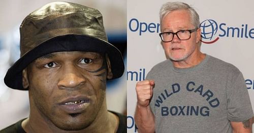 Mike Tyson (left); Freddie Roach (right).