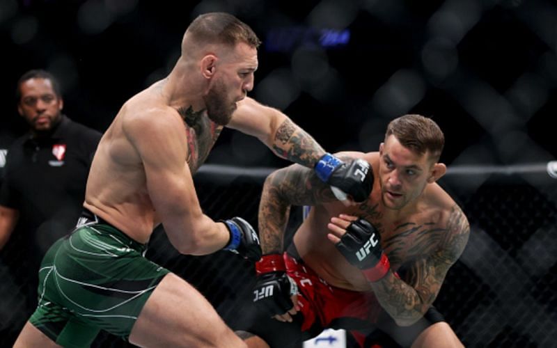 Conor McGregor (left); Dustin Poirier (right)