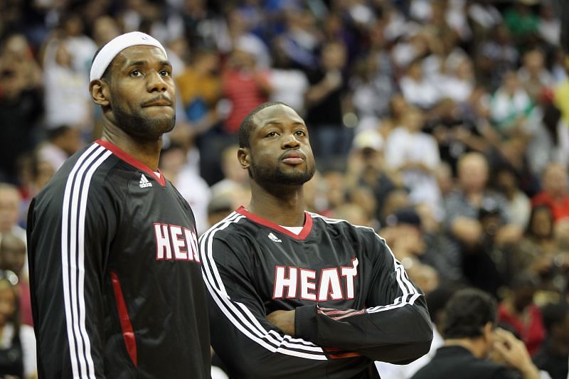 Dwyane Wade (Right) with LeBron James (Left)