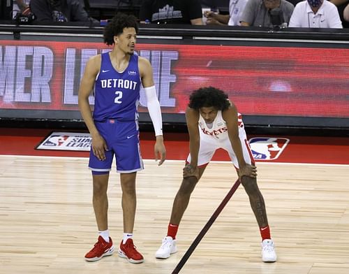 Cade Cunningham and Jalen Green in action during the NBA Summer League.