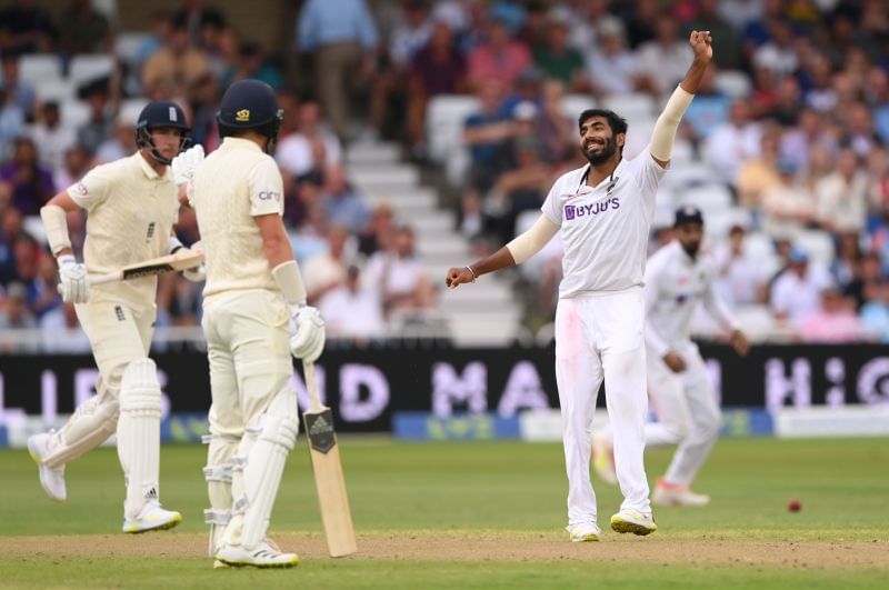 Jasprit Bumrah (R) returned to form at Trent Bridge