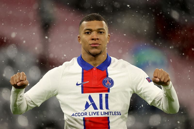 Kylian Mbappe for Paris Saint-Germain during the 2020-21 Champions League