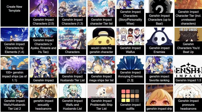 Genshin Impact Tier list maker: How to make Tier lists in August 2021