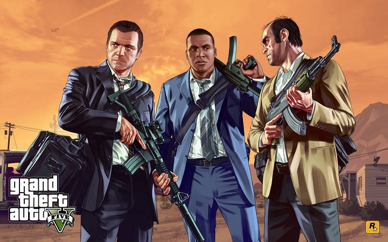 Michael, Franklin, and Trevor are the three playable protagonists in GTA 5 (Image via Rockstar Games)