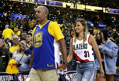 Dell and Sonya Curry in the Portland Trail Blazers v Golden State Warriors