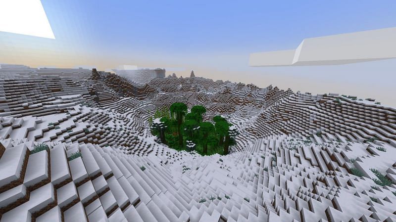 Mountains in experimental snapshots (Image via Minecraft)