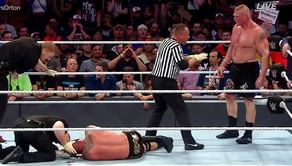 How did Brock Lesnar bust Randy Orton open?