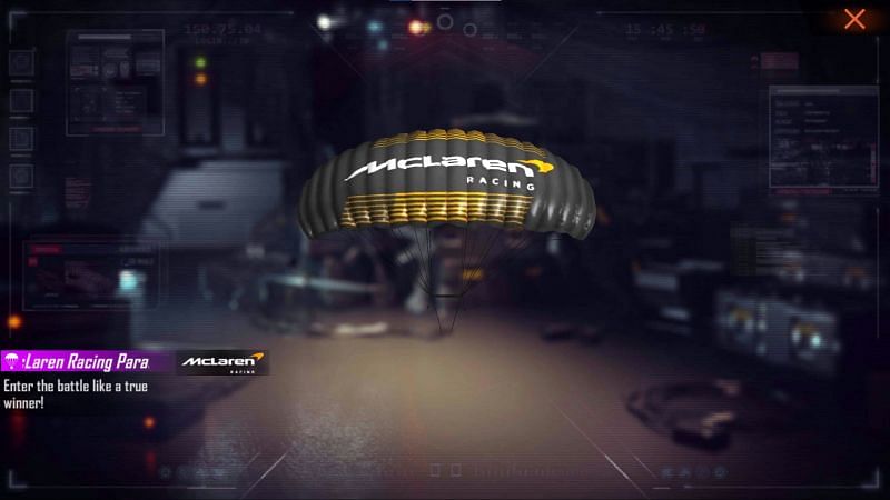 McLaren Racing Parachute can be earned by playing 5 games in the new mode (Image via Free Fire)