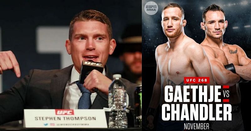 Stephen Thompson (left), Michael Chandler &amp; Justin Gaethje (right) [Images Courtesy: @Madnessmma @espnmma on Twitter]
