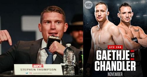 Stephen Thompson (left), Michael Chandler & Justin Gaethje (right) [Images Courtesy: @Madnessmma @espnmma on Twitter]