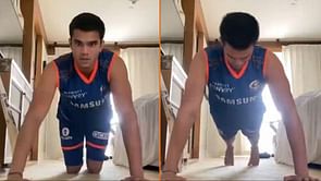IPL 2021: Arjun Tendulkar works on his fitness in quarantine [Watch]