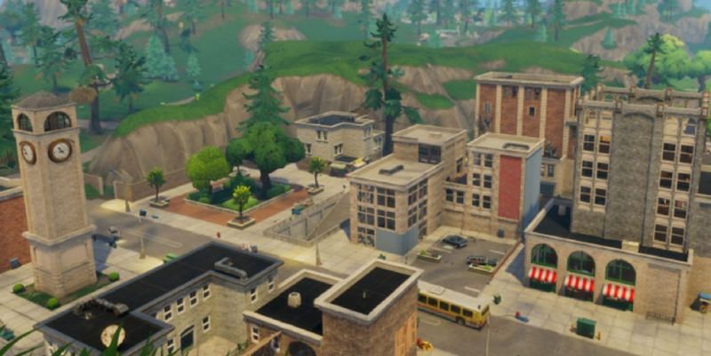 Tilted Towers, a fan favorite POI, may be making its return for the Chapter 2 Season 8 map (Image via Epic Games)