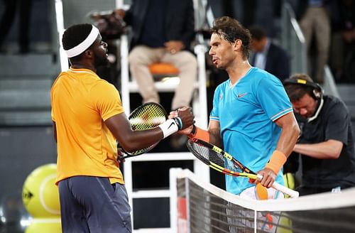 Frances Tiafoe and Rafael Nadal at the 2019 Mutua Madrid Open