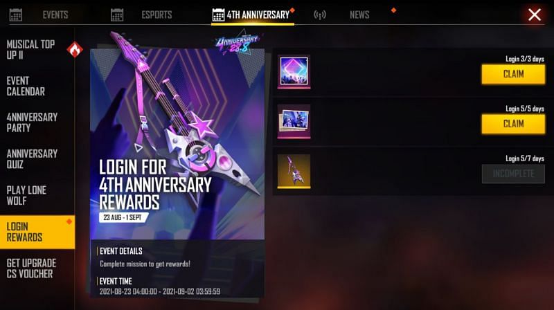 Turn Up banner can be claimed today (Image via Free Fire)