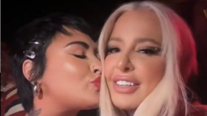 Demi Lovato Faces Backlash For Kissing Tana Mongeau At Paris Hiltons Party