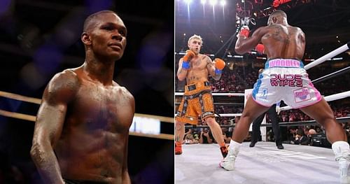 Israel Adesanya (Left), Jake Paul vs. Tyron Woodley (Right)