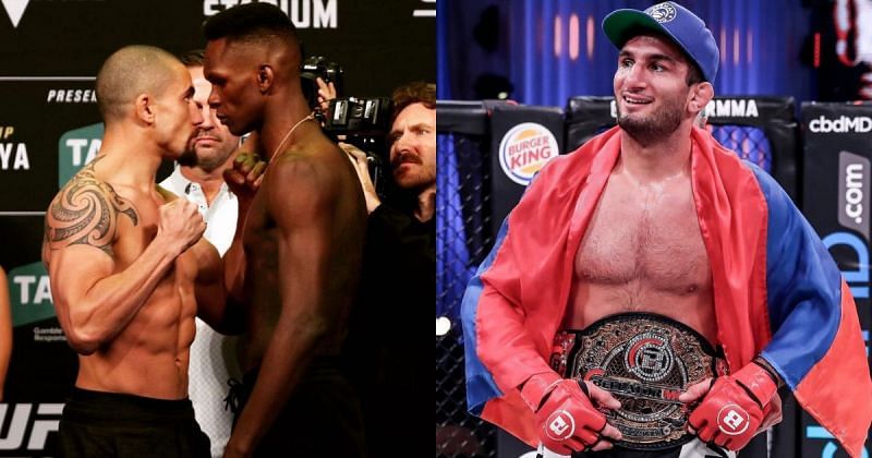 Israel Adesanya vs Robert Whittaker (L) and Gegard Mousasi (R) via Instagram @stylebender and @mousasi