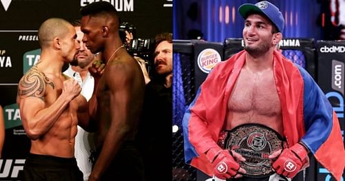 Israel Adesanya vs Robert Whittaker (L) and Gegard Mousasi (R) via Instagram @stylebender and @mousasi