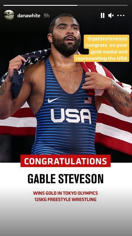 Dana White&#039;s Instagram story congratulating Gable Steveson