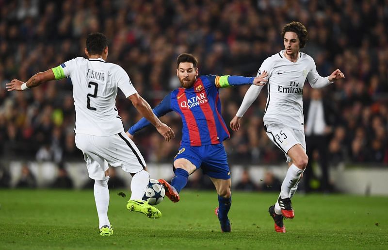 Thiago Silva (left) and Lionel Messi (right)