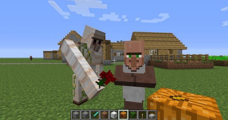 Iron golems are the natural protectors of villagers. They will give their lives for villagers. (Image via Minecraft)