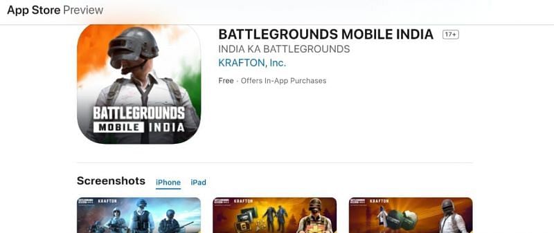 BGMI on the Apple App Store (Image via BGMI/App Store)