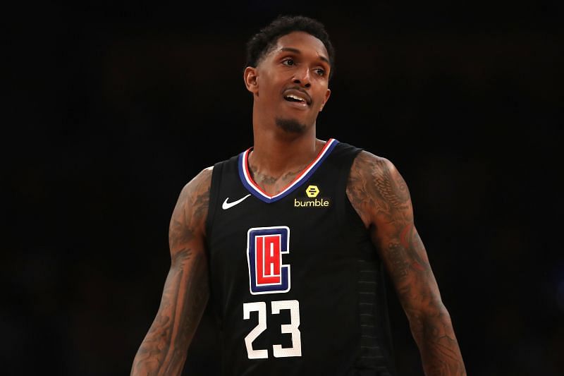 Lou Williams reacts during a game between the LA Clippers and the LA Lakers