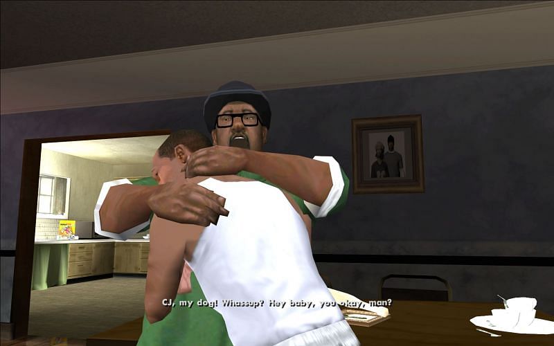 If only CJ knew how dangerous Big Smoke is... (Image via Rockstar Games)