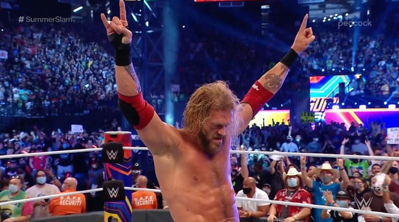 Edge defeated Seth Rollins after a very close competition