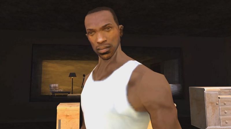 CJ, as he appears in GTA San Andreas with his default look (Image via Rockstar Games)