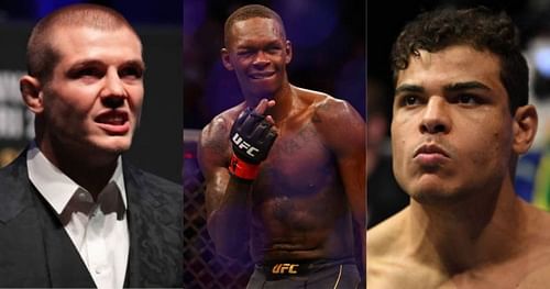 Marvin Vettori (left); Israel Adesanya (center); Paulo Costa (right).