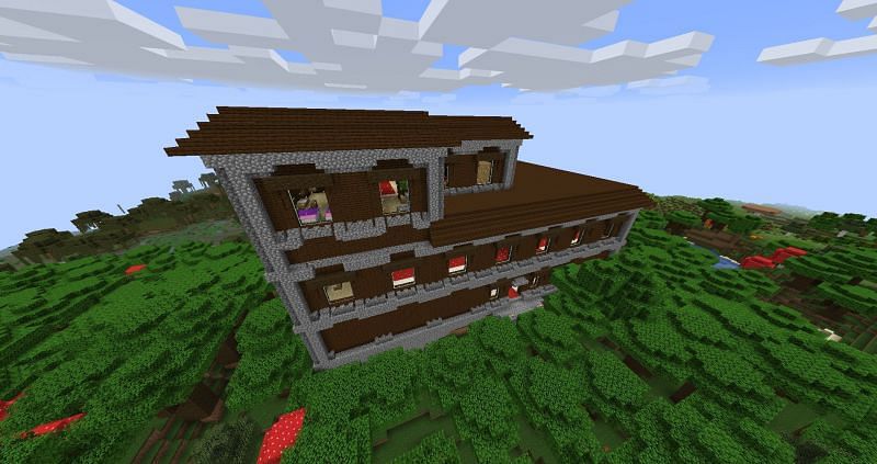 Expansive and somewhat confusing for first-time visitors, woodland mansions have plenty of loot.(Image via Mojang)