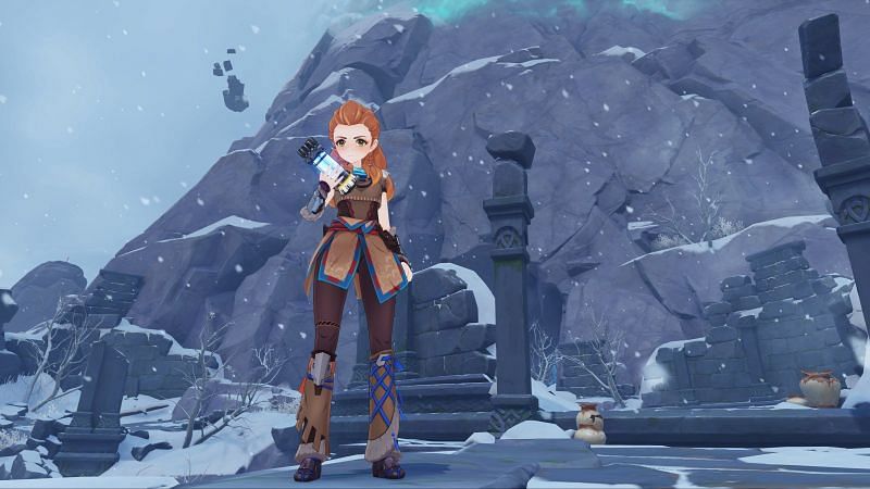 Aloy at Dragonspine (Image via Genshin Impact)