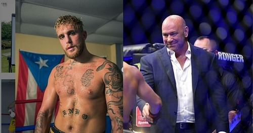 Jake Paul (left), Dana White (right) [Credits: @jakepaul via Instagram]