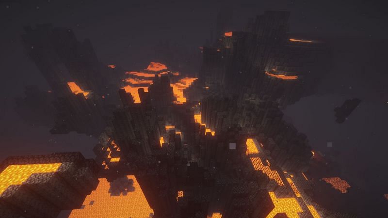 Basalt deltas biome in the game (Image via Minecraft)