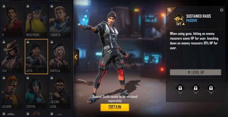 Jota&#039;s ability was buffed after the OB29 update (Image via Free Fire)